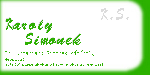 karoly simonek business card